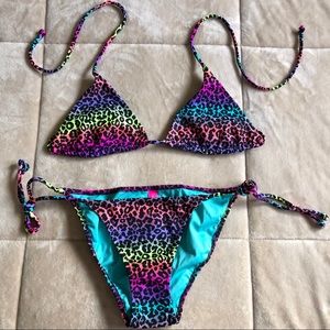 Victoria Secret Rainbow Cheetah print bikini set